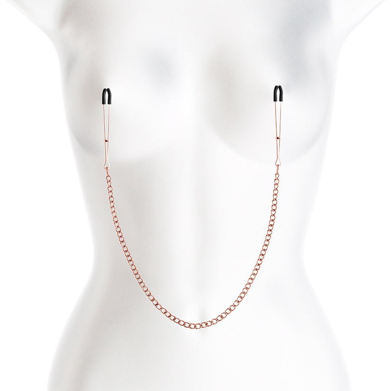 Bound Nipple Clamps - DC3 - Rose Gold - Rose Gold Nipple Clamps with Chain-NSN-1303-12