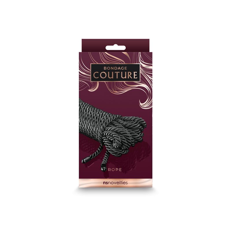 Bondage Couture Rope - Black - Black Bondage Rope - 7.6 metre-NSN-1307-33