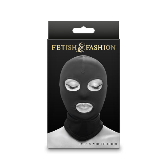 Fetish & Fashion - Eyes & Mouth Hood - Black - Black Hood-NSN-1803-13AP