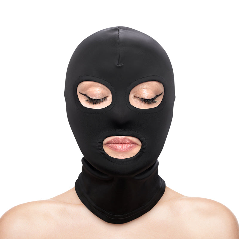 Fetish & Fashion - Eyes & Mouth Hood - Black - Black Hood-NSN-1803-13AP