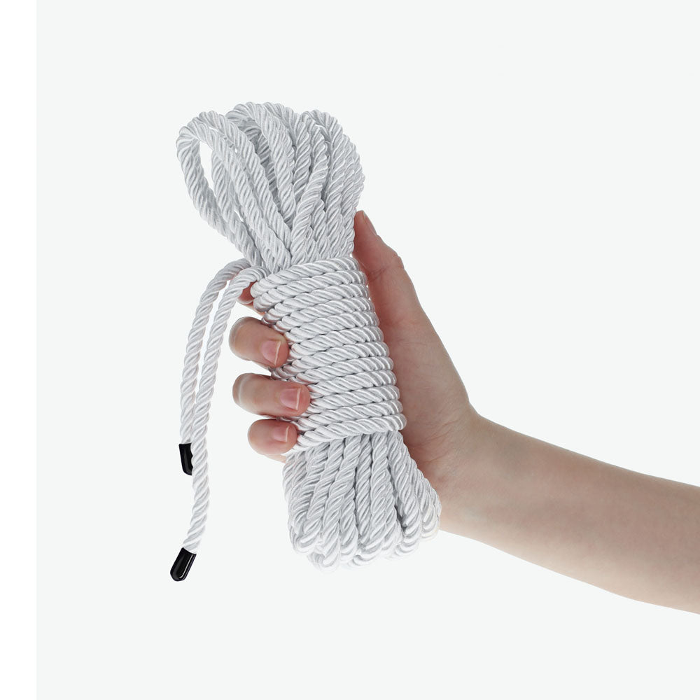 OUCH! Bondage Rope - 10 M - Silver - Silver Nylon Bondage Rope - 10 metre Length-OU1058SIL