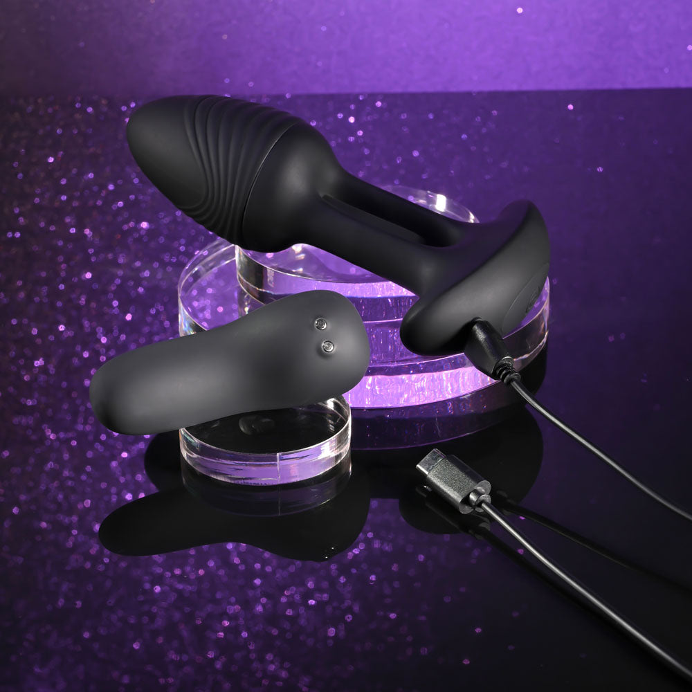 Playboy Pleasure RIM SHOT - Black 11.4 cm USB Rechargeable Vibrating Butt Plug-PB-RS-5872-2