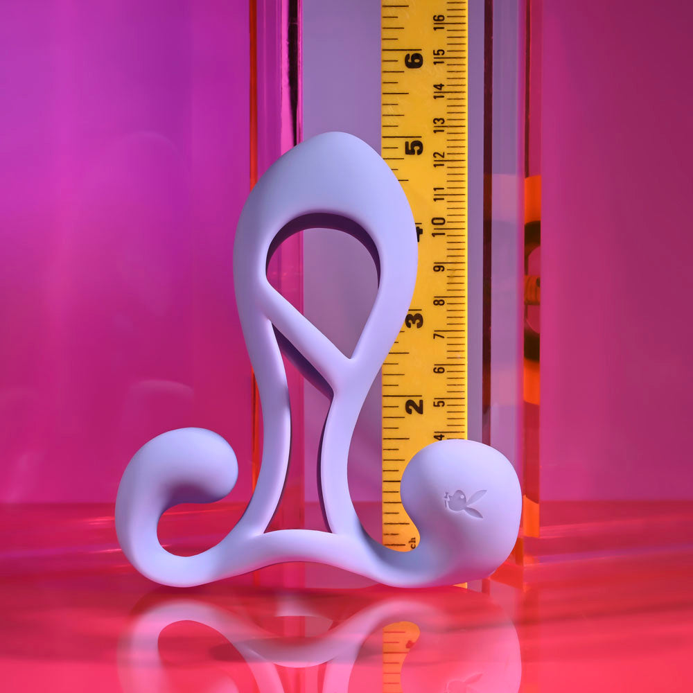 Playboy Pleasure FANTASY CAGE - Purple USB Rechargeable Vibrating Penis Sleeve-PB-RS-6824-2