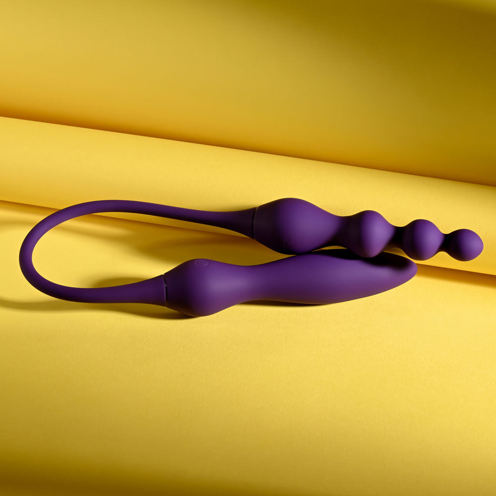 Playboy Pleasure THIS & THAT - Purple 60 cm USB Rechargeable Flexible Dual Ended Vibrator-PB-RS-7005-2