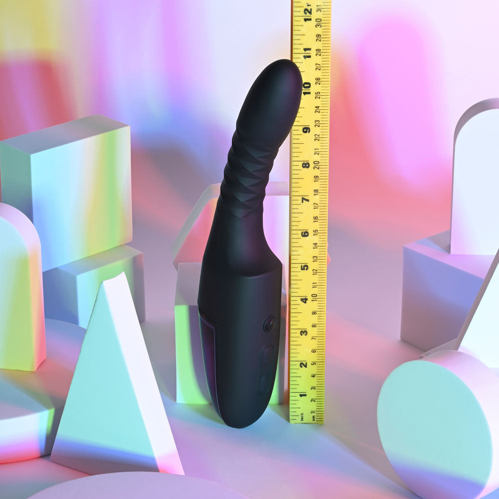 Playboy Pleasure OVERDRIVE - Black 28.2 cm USB Rechargeable Thrusting Vibrator-PB-RS-7302-2
