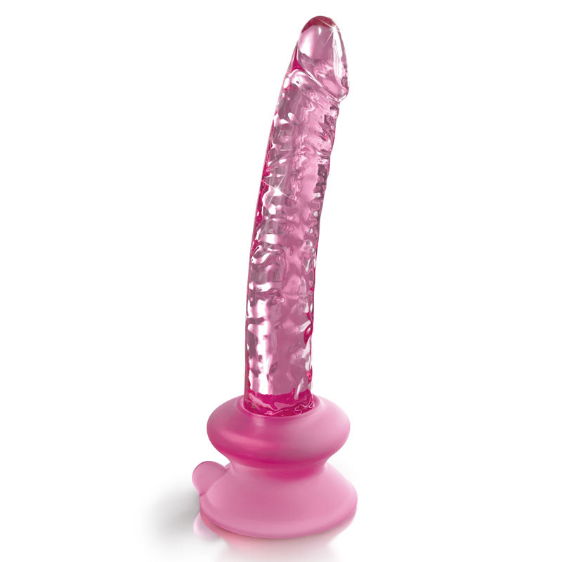 Icicles #86 - Pink 17 cm Glass Dong with Suction Base-PD2886-11