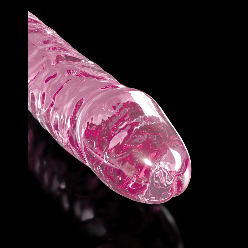 Icicles #86 - Pink 17 cm Glass Dong with Suction Base-PD2886-11