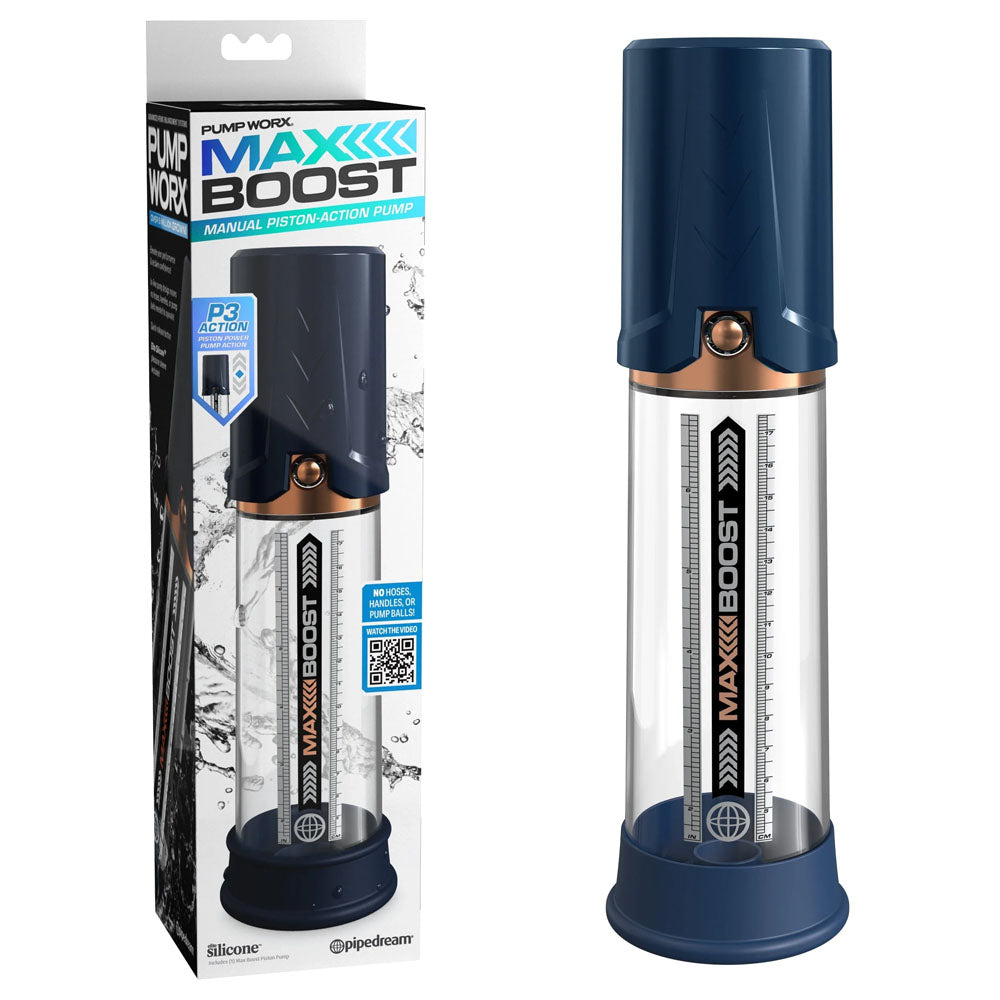 Pump Worx Max Boost - Blue - Blue Penis Pump-PD3249-25