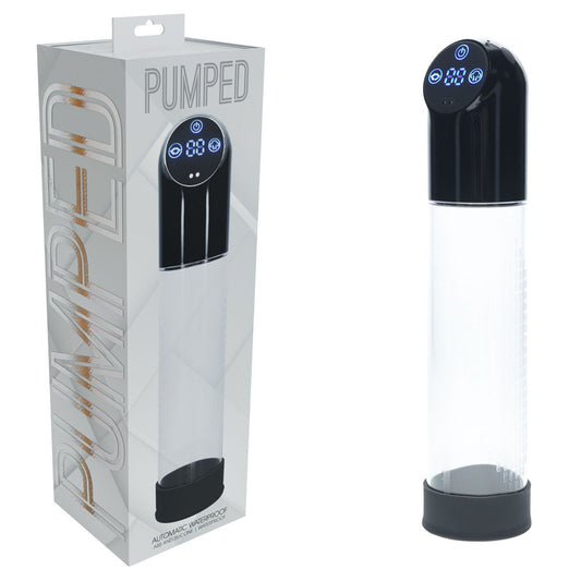 PUMPED Automatic Waterproof Pump - Black - Black/Clear USB Rechargeable Automatic Penis Pump-PMP056BLK