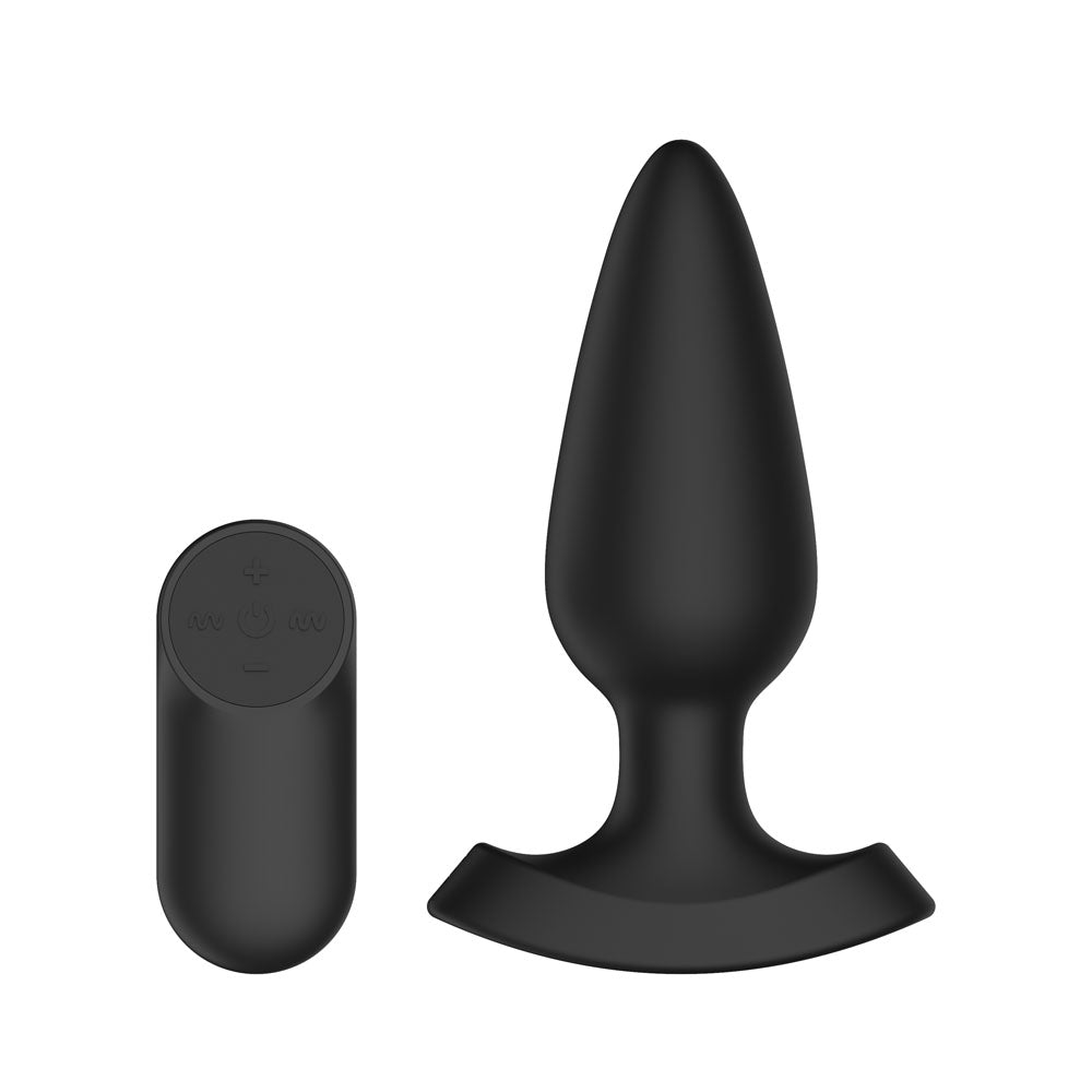 Passion Play Fuck ME Vibrating Anal Plug - Black 13.5 cm USB Rechargeable Vibrating Anal Plug with Laser Fuck Me Light - PP0032