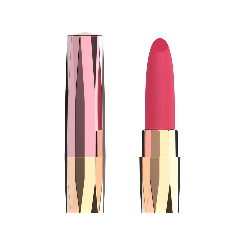 Passion Play Rechargeable Lipstick Vibe - Pink/Gold 9.6 cm USB Rechargeable Lipstick Bullet Vibrator - PP0120