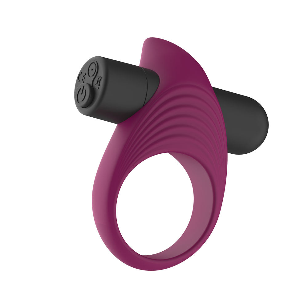Passion Play Silicone Vibrating Cockring - Purple USB Rechargeable Vibrating Penis Ring - PP0247