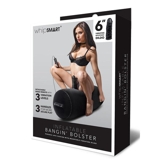 Whipsmart Inflatable Bangin Bolster - Black Inflatable Cushion with 6 Vibrating Dong-PP112