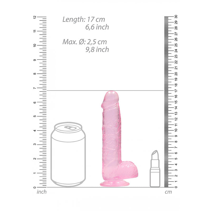 REALROCK 6 Realistic Dildo With Balls - Pink 15.2 cm Dong-REA090PNK