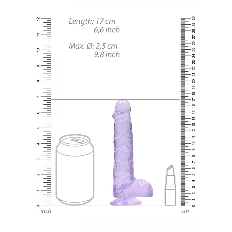 REALROCK 6 Realistic Dildo With Balls - Purple 15.2 cm Dong-REA090PUR