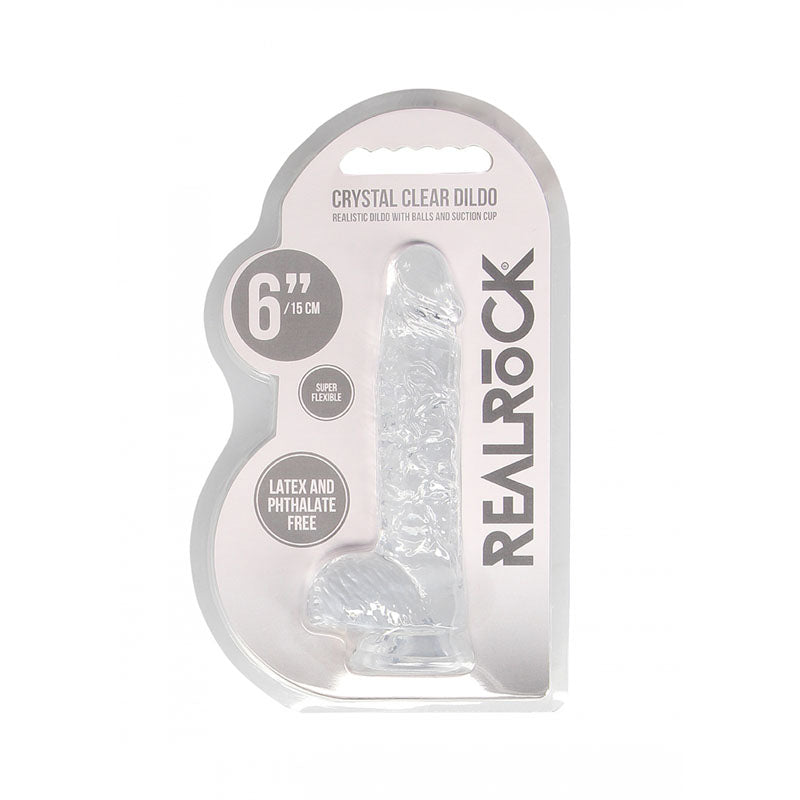 REALROCK 6 Realistic Dildo With Balls - Clear 15.2 cm Dong-REA090TRA