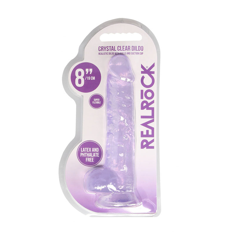 REALROCK 8 Realistic Dildo With Balls - Purple 20.3 cm Dong-REA092PUR
