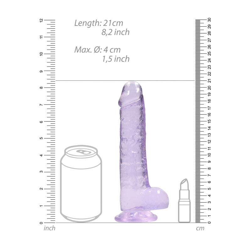 REALROCK 8 Realistic Dildo With Balls - Purple 20.3 cm Dong-REA092PUR