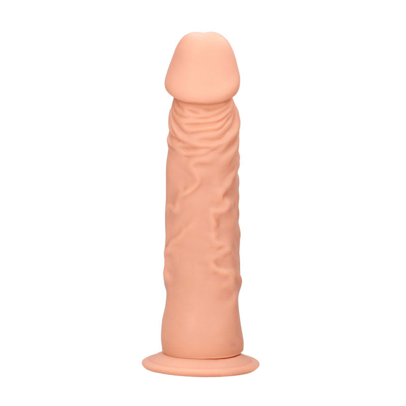  this squishy material mimics the softness of real skin and is completely body-safe. This beautifully crafted dildo is made by injection molding in order to eliminate smell and defects and at the same time increase its thermo-stability and durability. The ultra-strong suction-cup sticks to nearly any smooth or flat surface. The suction-cup also doubles as a harness-compatible base that remains snug in its place even when the action gets hot!
Product dimensions: 4.9 x 4.9 x 24 cm
Product weight: 385 grams
