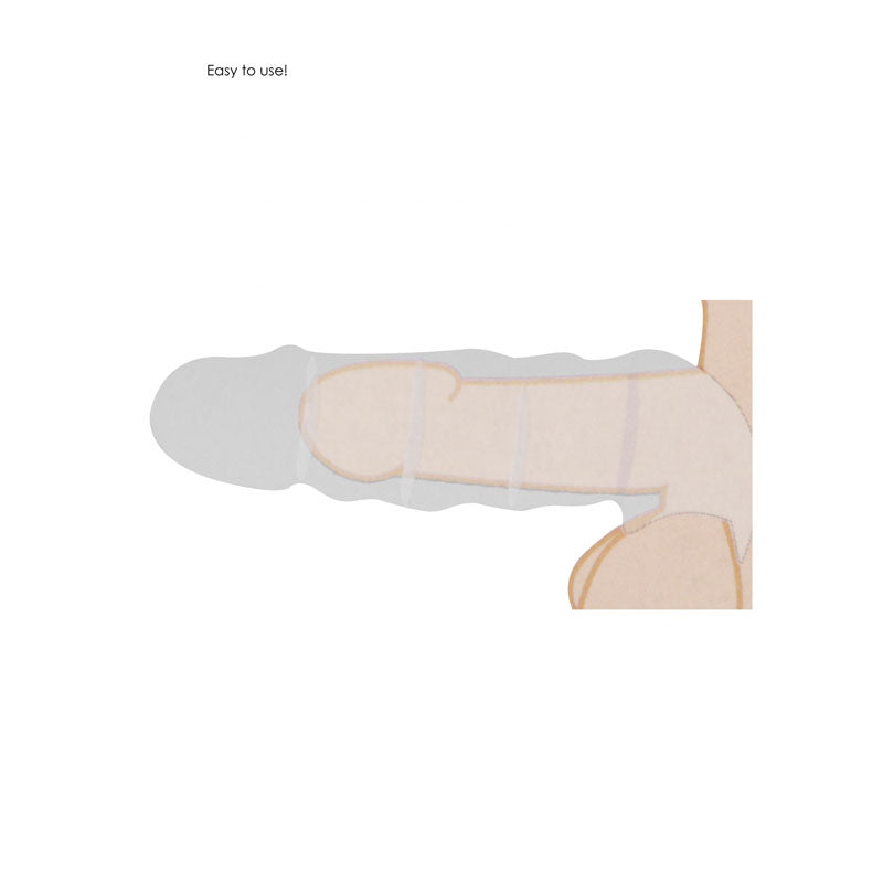 REALROCK 8 Realistic Penis Extender with Rings - Flesh 20.3 cm Penis Extension Sleeve-REA106FLE