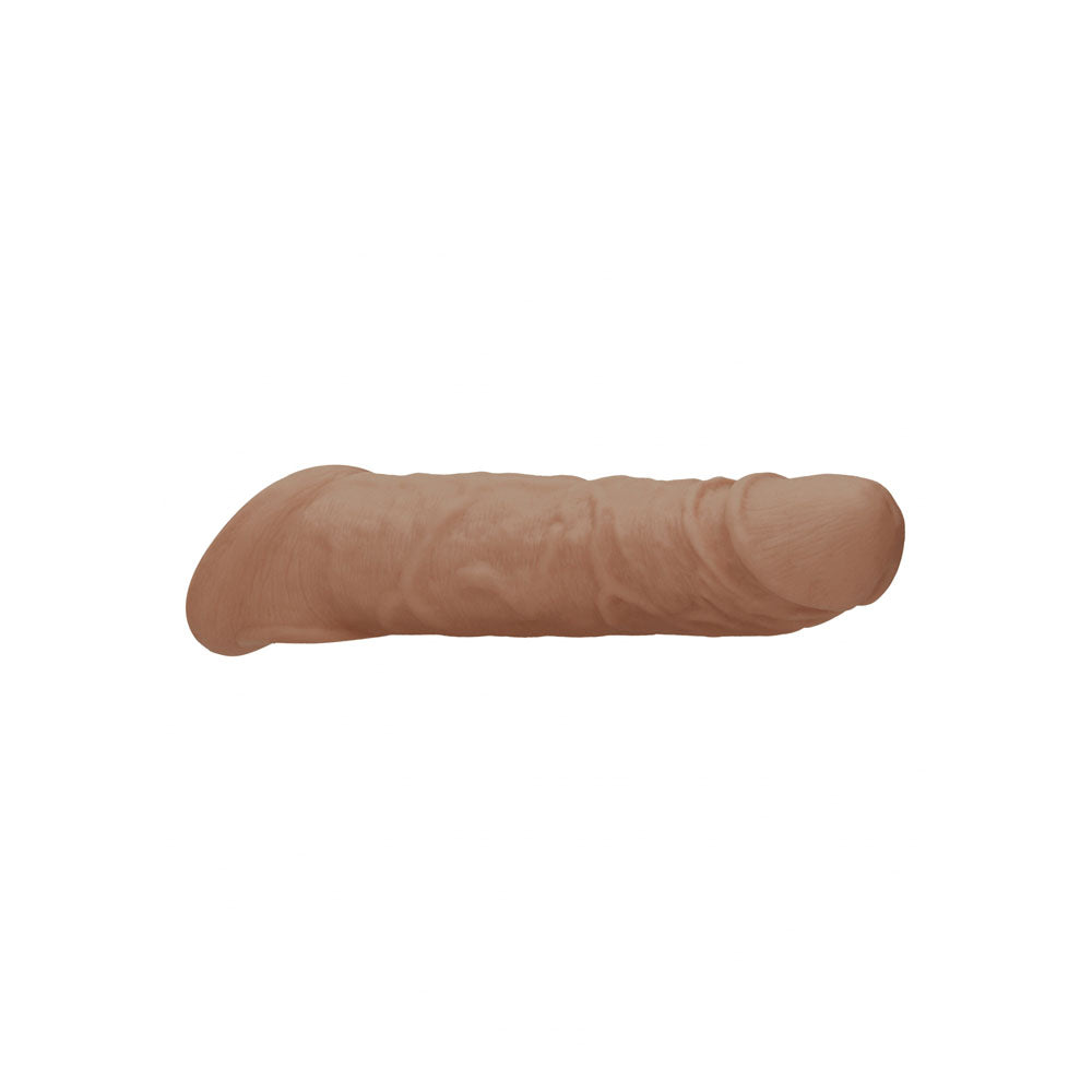 REALROCK 8 Realistic Penis Extender with Rings - Tan - Tan 20.3 cm Penis Extension Sleeve - REA106TAN