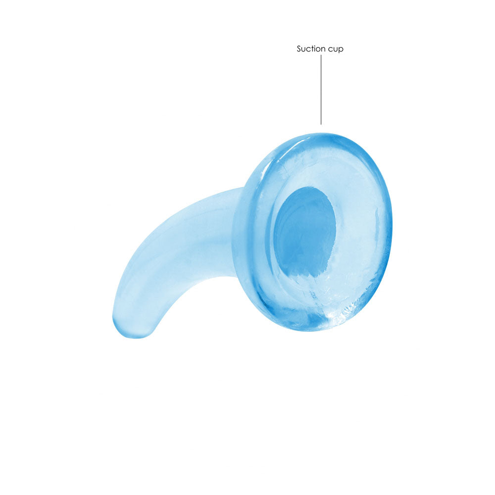 REALROCK Non Realistic Dildo With Suction Cup - 11.5 cm - Blue - Blue 11.5 cm Curved Pegging Dong - REA109BLU