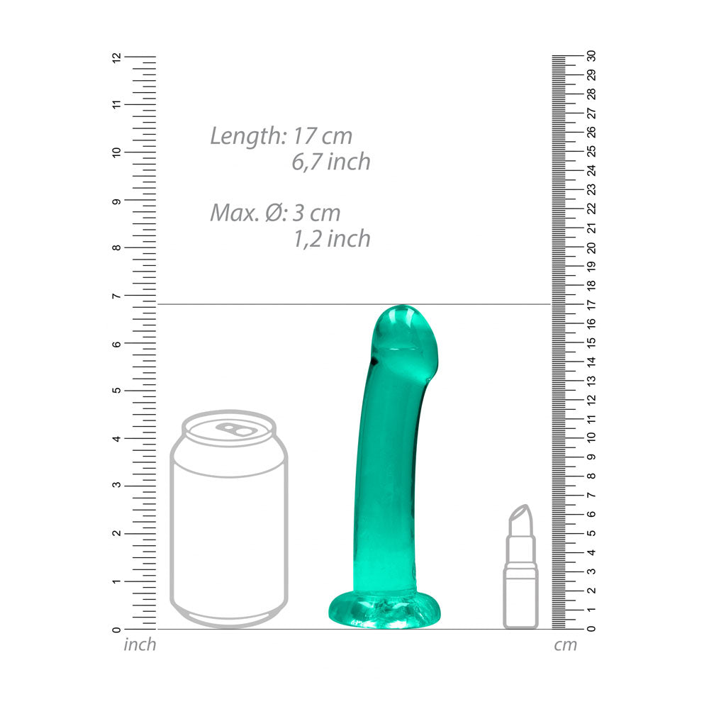 REALROCK Non Realistic Dildo With Suction Cup - 17 cm - Turquoise - Turquoise 17 cm Dong - REA111TUR