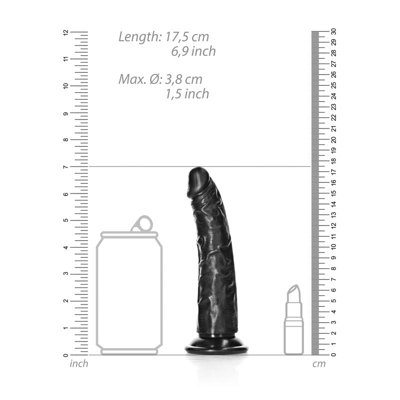 REALROCK Realistic Slim Dildo without Balls - 15.5 cm - Black 15.5 cm (6) Dong-REA113BLK