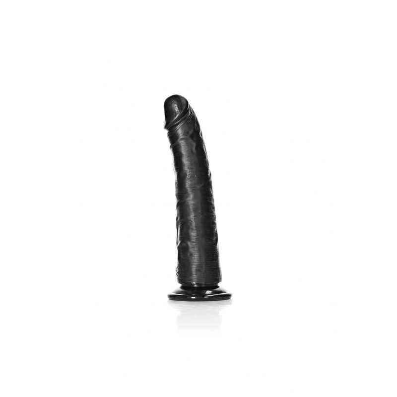 REALROCK Realistic Slim Dildo with Suction Cup - 18cm - Black 18 cm (7) Dong-REA114BLK