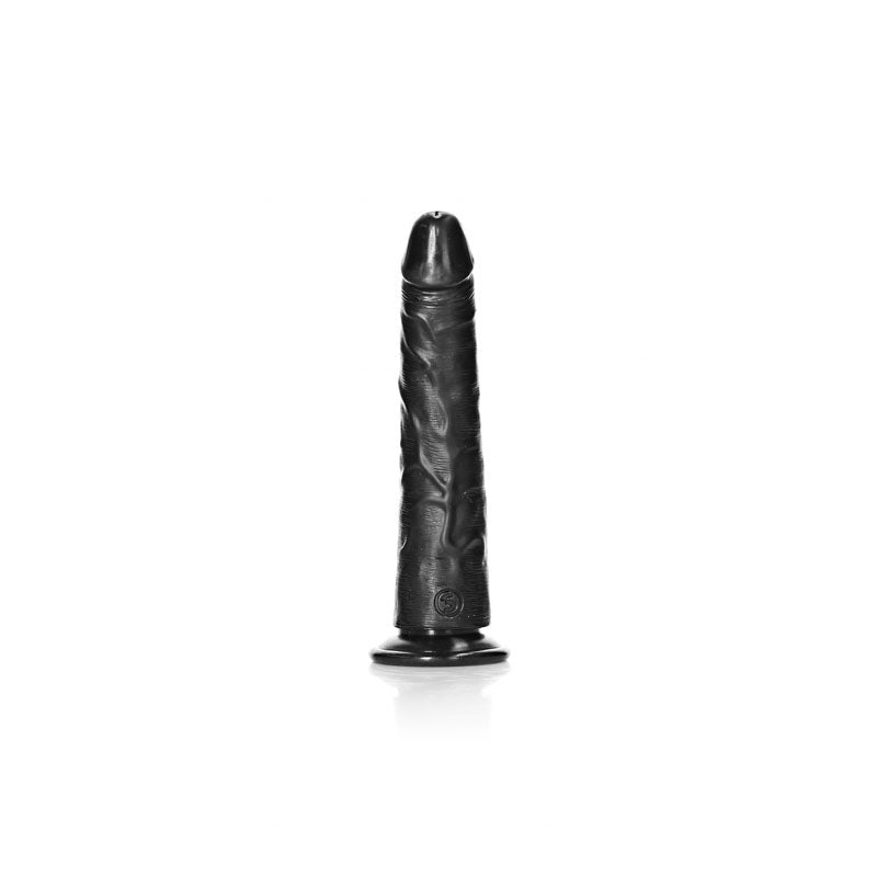 REALROCK Realistic Slim Dildo with Suction Cup - 18cm - Black 18 cm (7) Dong-REA114BLK