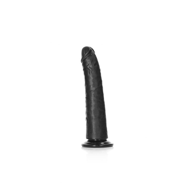 REALROCK Realistic Slim Dildo with Suction Cup - 18cm - Black 18 cm (7) Dong-REA114BLK