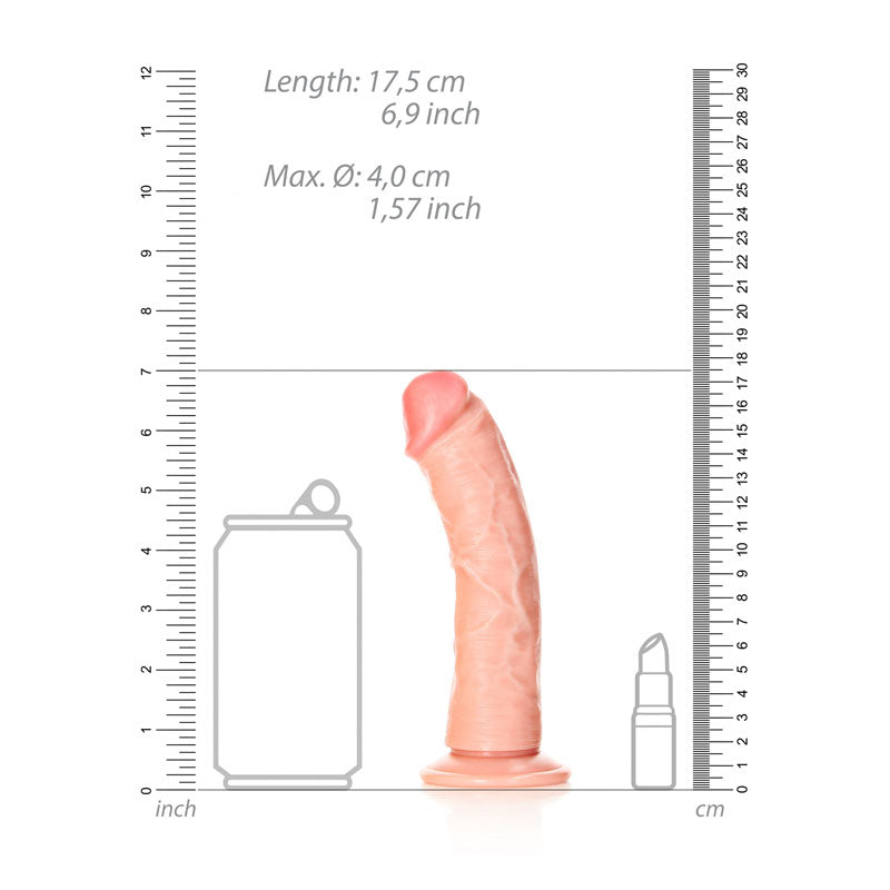 REALROCK Realistic Regular Curved Dildo with Suction Cup - 15.5 cm - Flesh 15.5 cm (6) Dong-REA116FLE