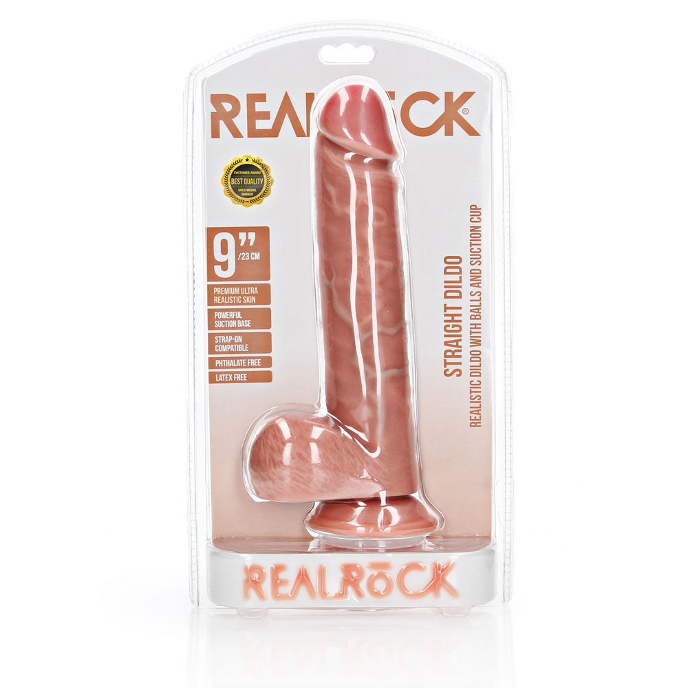 REALROCK Straight Realistic Dildo with Balls - 23 cm - Flesh 23 cm (9) Dong-REA126FLE
