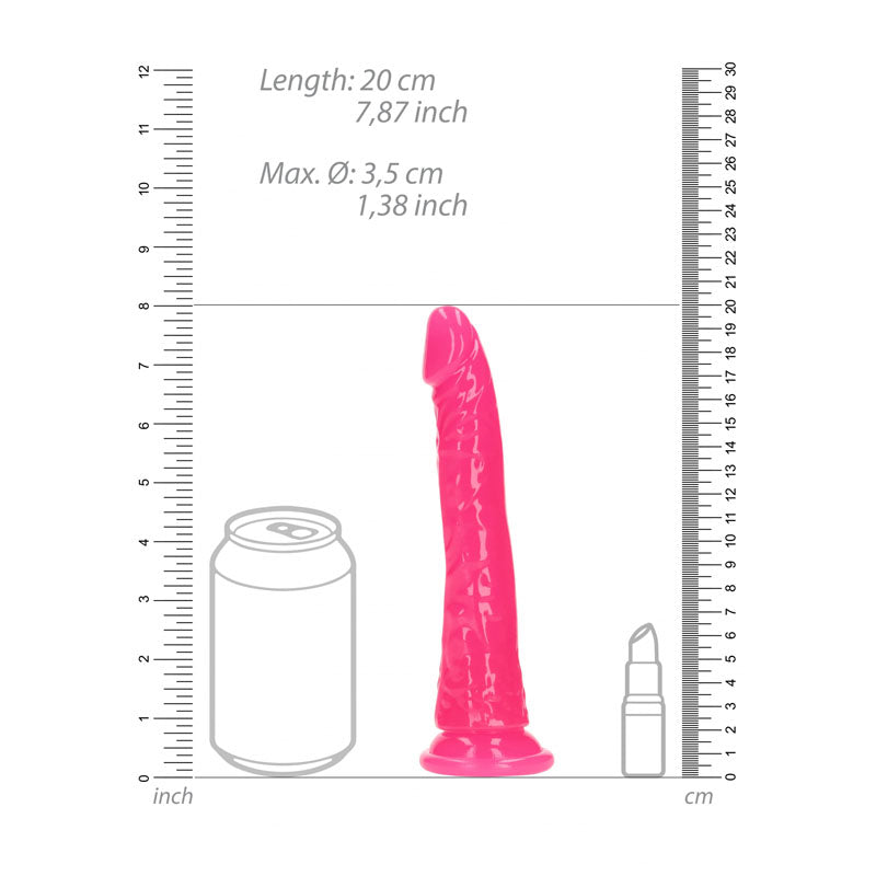 REALROCK 18 cm Slim Glow in the Dark Neon - Pink - Glow in Dark Pink 18 cm (7) Dong-REA142GLOPNK