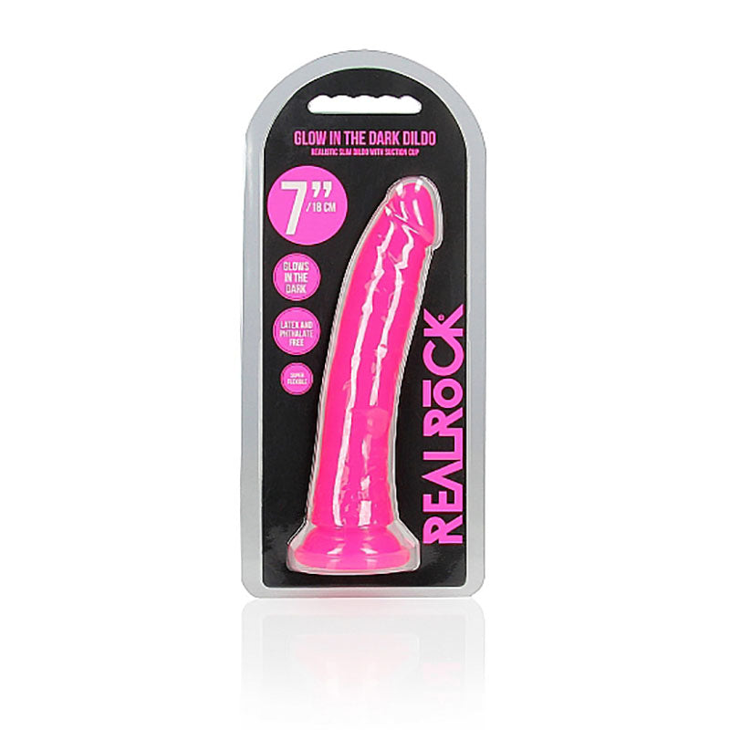REALROCK 18 cm Slim Glow in the Dark Neon - Pink - Glow in Dark Pink 18 cm (7) Dong-REA142GLOPNK
