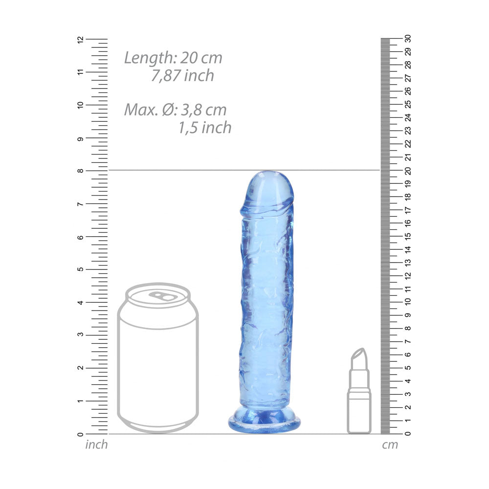 REALROCK 18 cm Straight Dildo - Blue - Blue 18 cm (7) Dong - REA152BLU