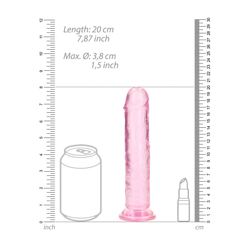 REALROCK 18 cm Straight Dildo - Pink - Pink 18 cm (7) Dong-REA152PNK