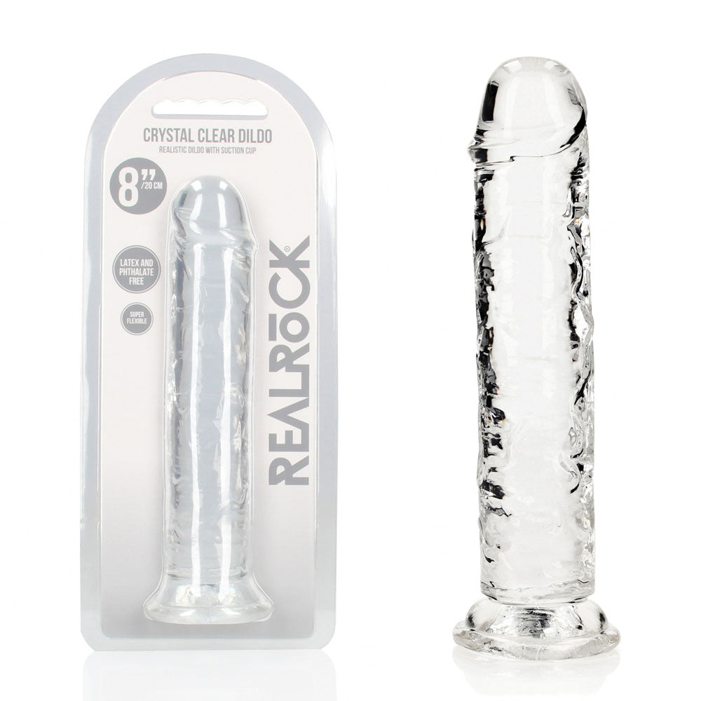 REALROCK 20 cm Straight Dildo - Transparent - Clear 20 cm (8) Dong - REA153TRA