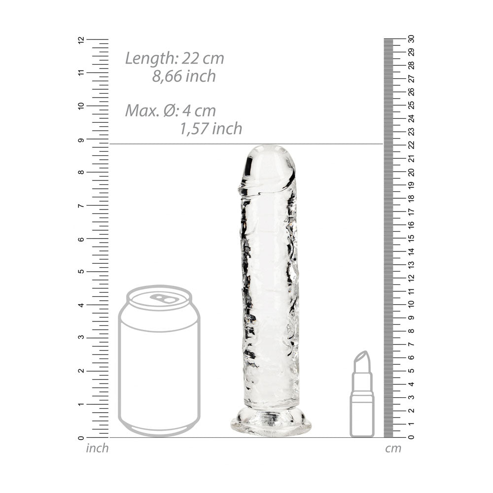 REALROCK 20 cm Straight Dildo - Transparent - Clear 20 cm (8) Dong - REA153TRA