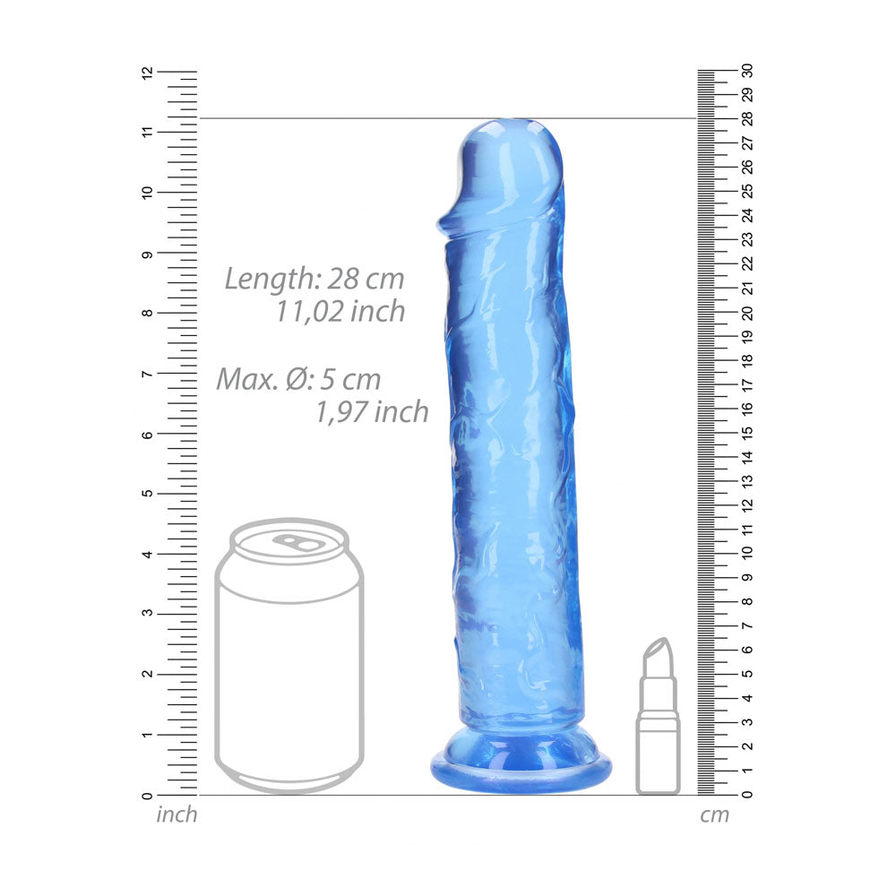 REALROCK 28 cm Straight Dildo - Blue - Blue 28 cm (10) Dong - REA155BLU