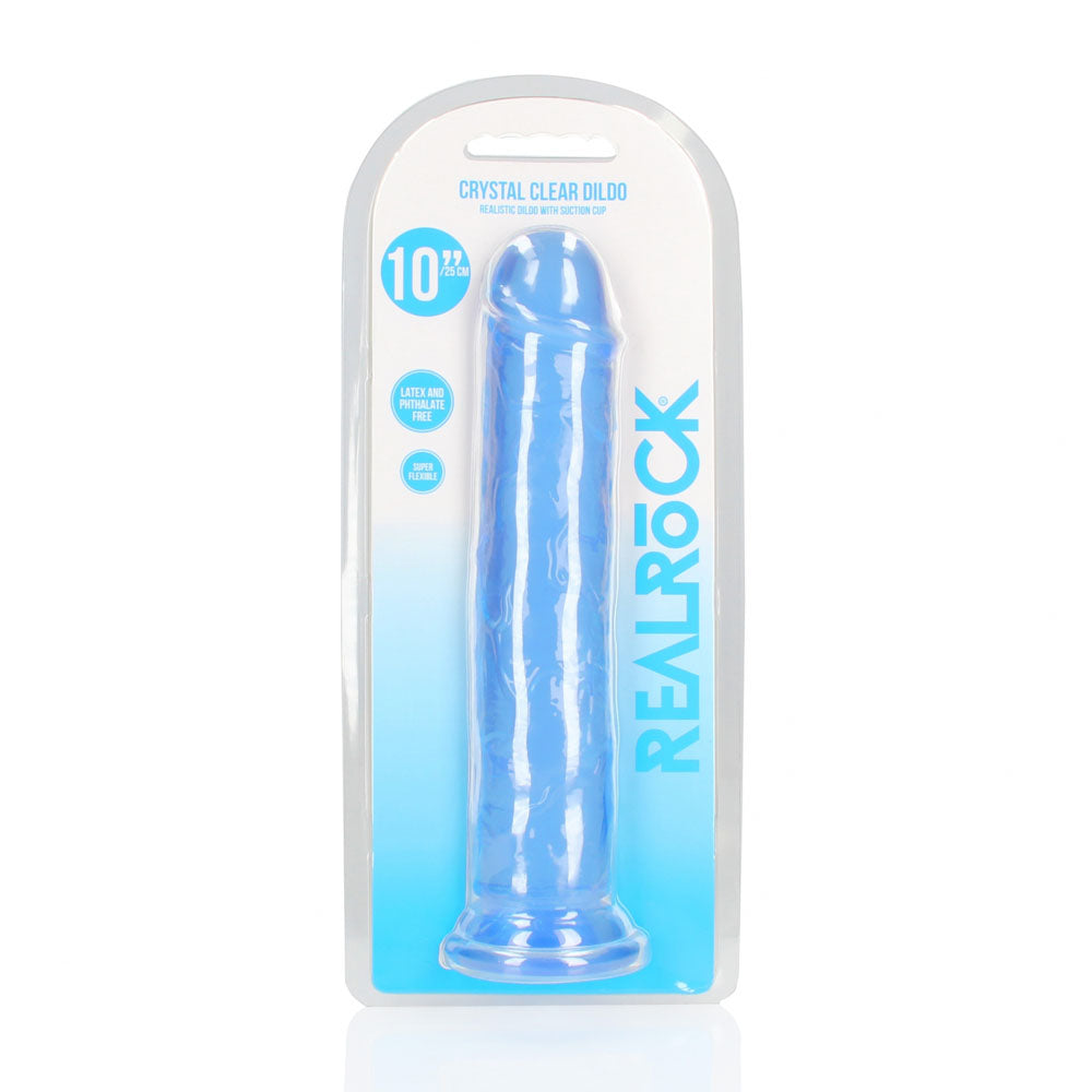 REALROCK 28 cm Straight Dildo - Blue - Blue 28 cm (10) Dong - REA155BLU