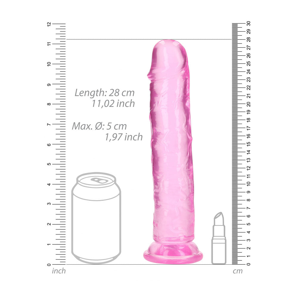 REALROCK 28 cm Straight Dildo - Pink - Pink 28 cm (10) Dong - REA155PNK
