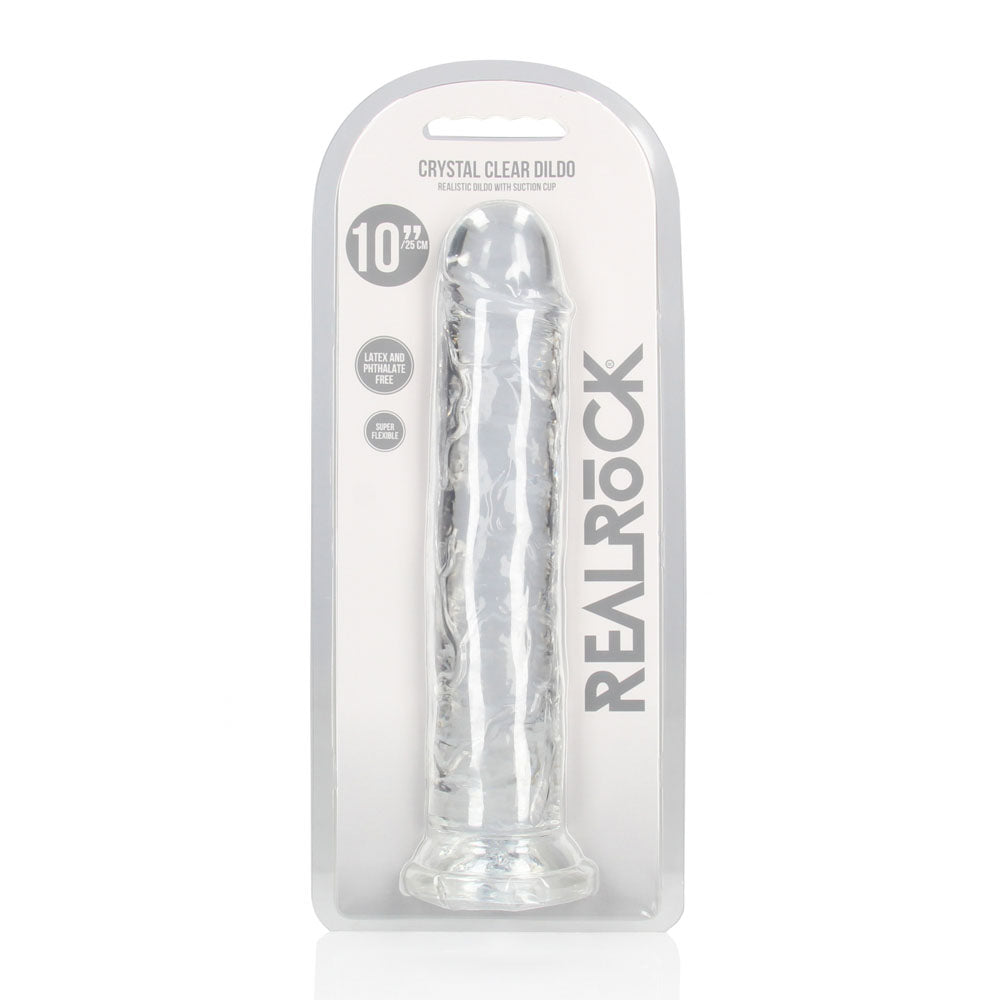 REALROCK 28 cm Straight Dildo - Transparent - Clear 28 cm (10) Dong - REA155TRA