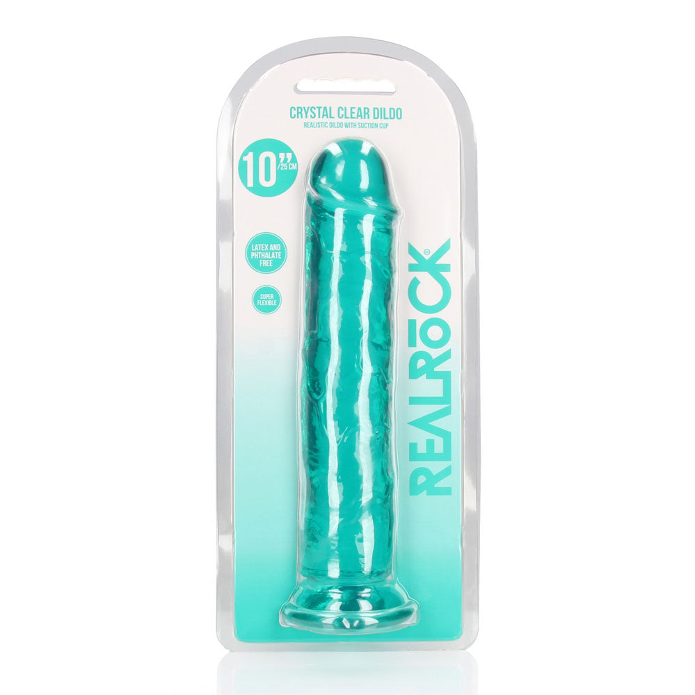 REALROCK 28 cm Straight Dildo - Turquoise - Turquoise 28 cm (10) Dong - REA155TUR