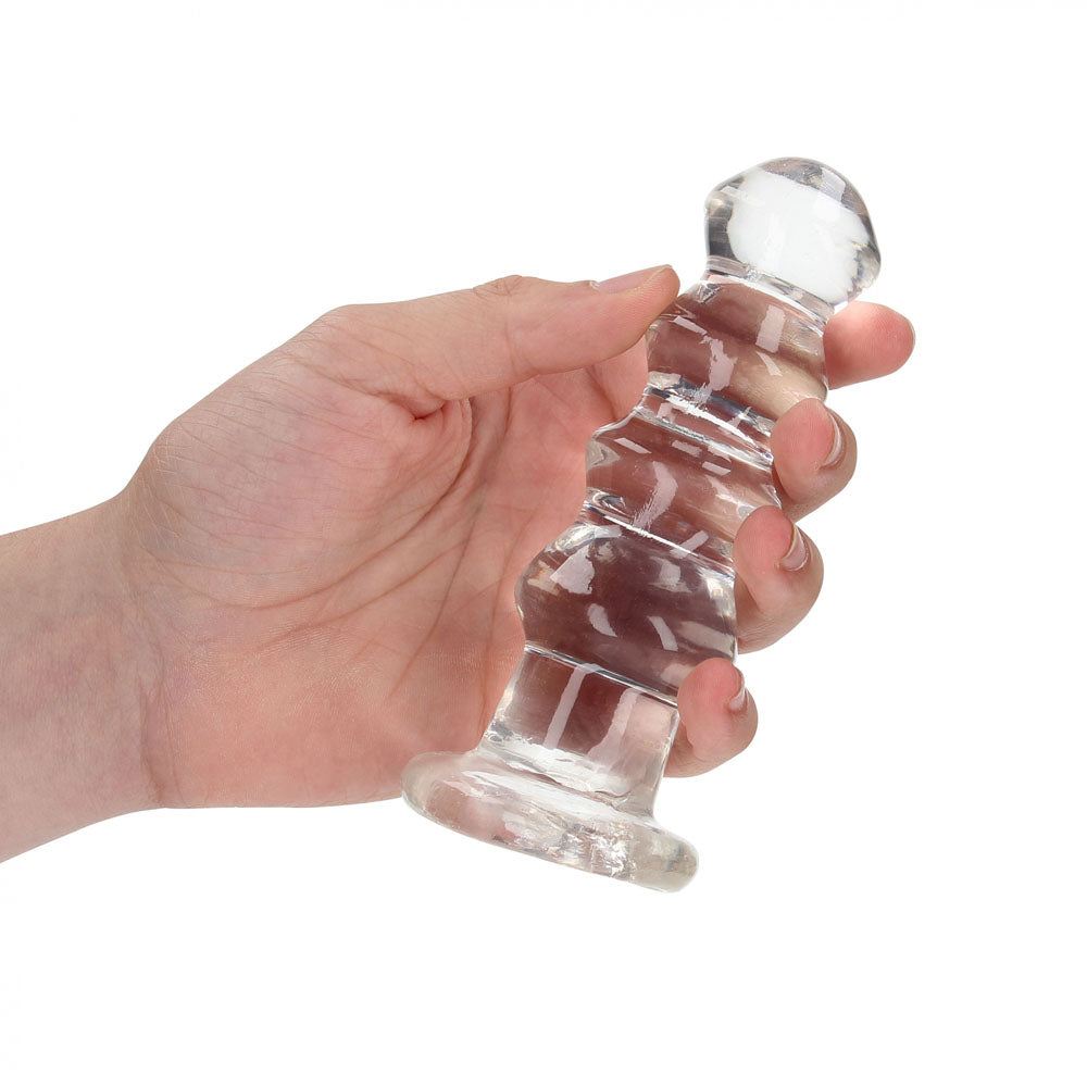 REALROCK 14 cm Curvy Anal Plug - Transparent - Clear 14 cm (4.5) Butt Plug - REA158TRA
