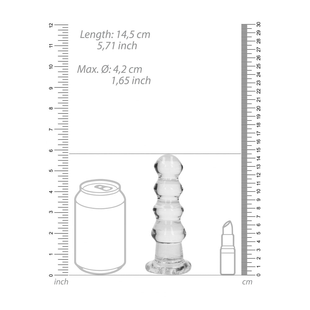 REALROCK 14 cm Curvy Anal Plug - Transparent - Clear 14 cm (4.5) Butt Plug - REA158TRA