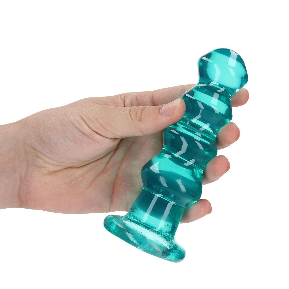 REALROCK 14 cm Curvy Anal Plug - Turquoise - Turquoise 14 cm (4.5) Butt Plug - REA158TUR