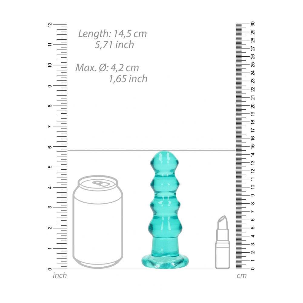 REALROCK 14 cm Curvy Anal Plug - Turquoise - Turquoise 14 cm (4.5) Butt Plug - REA158TUR