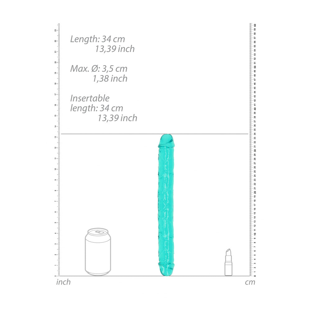 REALROCK 34 cm Double Dong - Turquoise - Turquoise 34 cm (14) Double Dong - REA159TUR