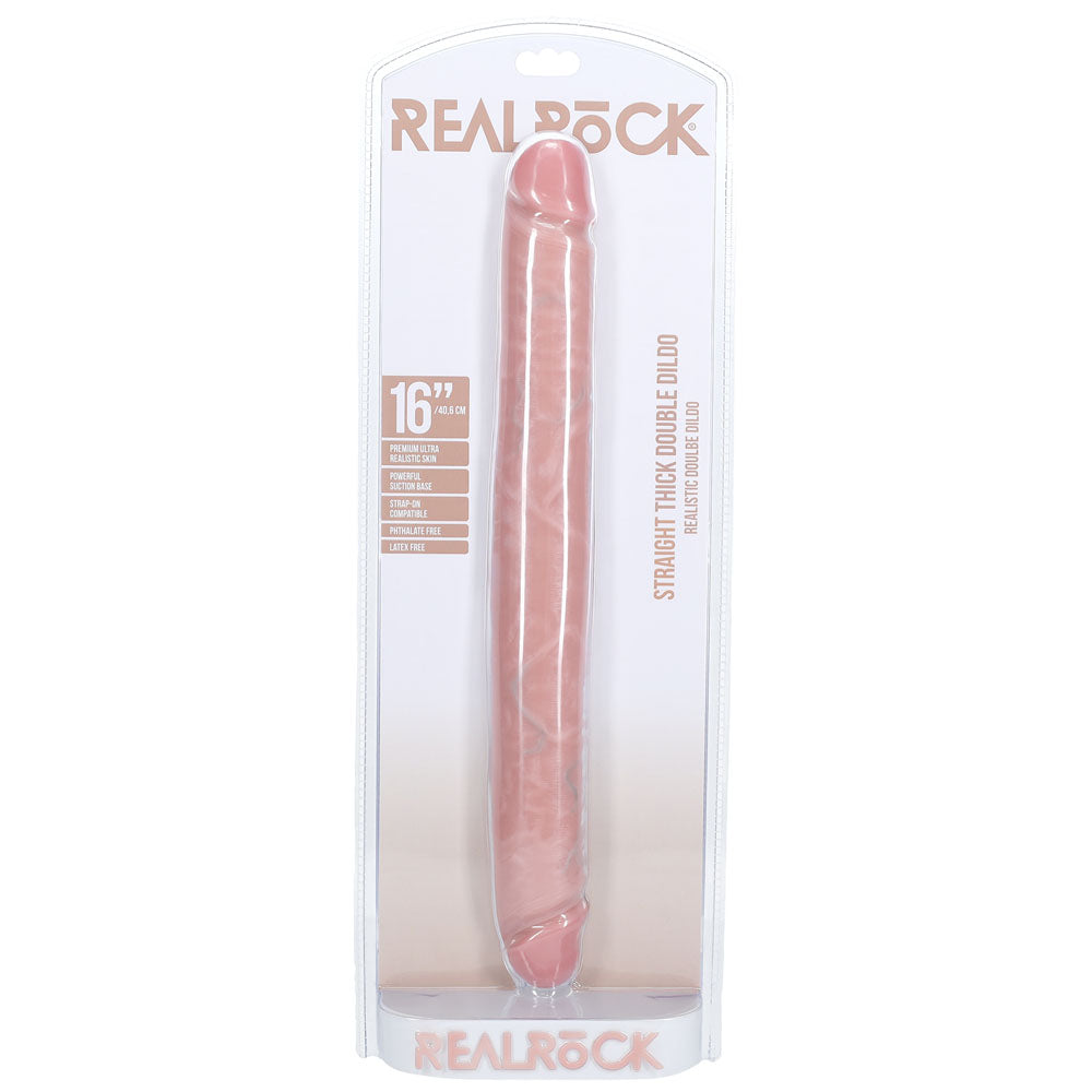 REALROCK 40cm Thick Double Dildo - Flesh - Flesh 40 cm (16) Thick Double Dong-REA186FLE